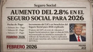Aumento del 2.8 % en el Seguro Social para 2026