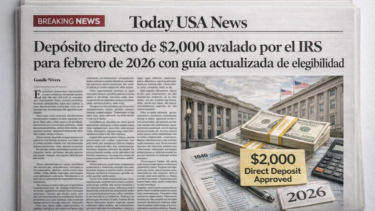 Depósito directo de $2,000 avalado por el IRS para febrero de 2026 con guía actualizada de elegibilidad