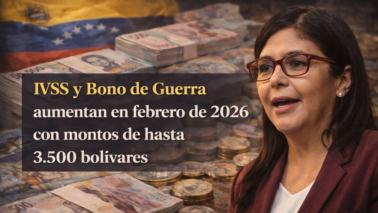 IVSS y Bono de Guerra aumentan en febrero de 2026 con montos de hasta 3.500 bolívares